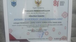 Piagam penghargaan lomba karya jurnalistik seputar kegiatan TMMD ke 129